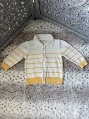Monica & Andy knit zip up jacket baby boys 12-18 months preppy stripes winter